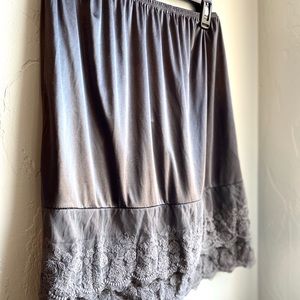 Grey Silk/Lace Dress Extender Slip